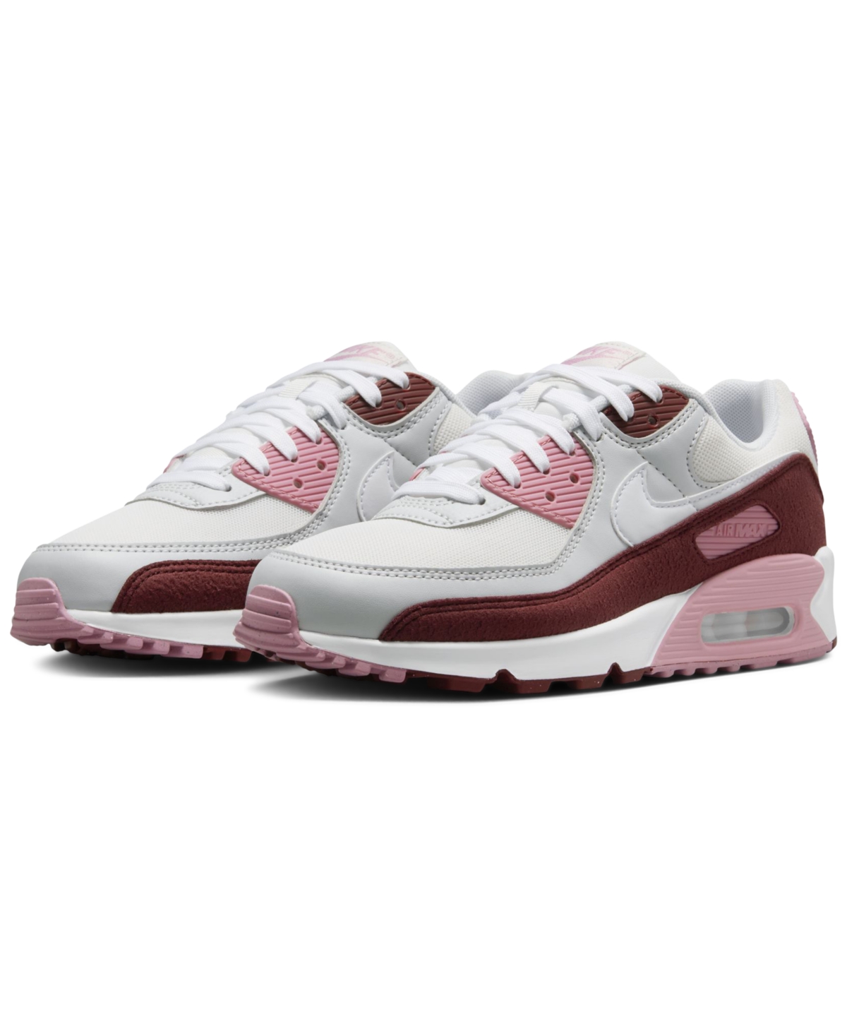 Nike Women's Air Max 90 Valentine's Day Se Casual Sneakers From Finish Line In Dark Team Red,white