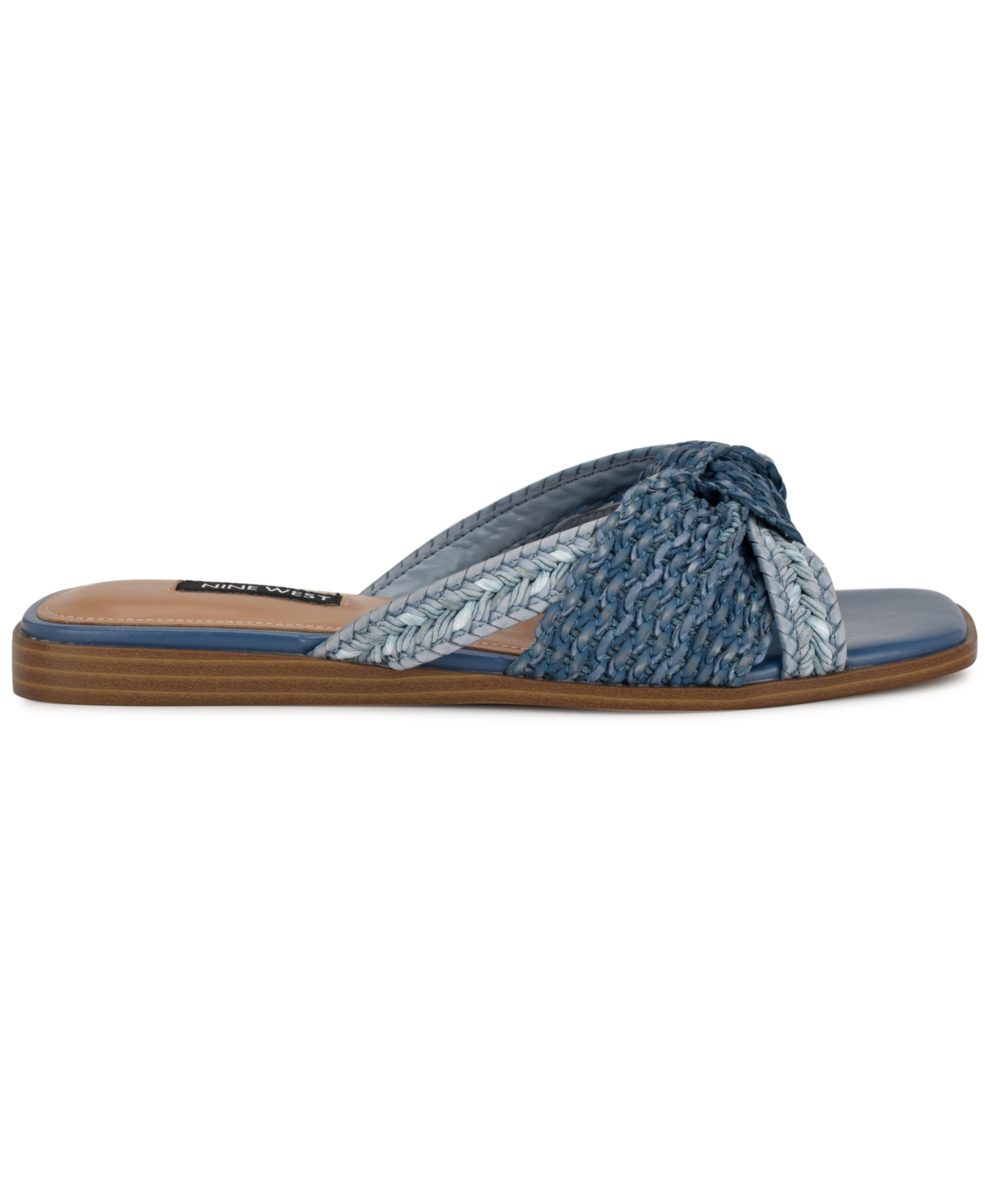 Nine West Omansa Slide Sandal In Blue Denim