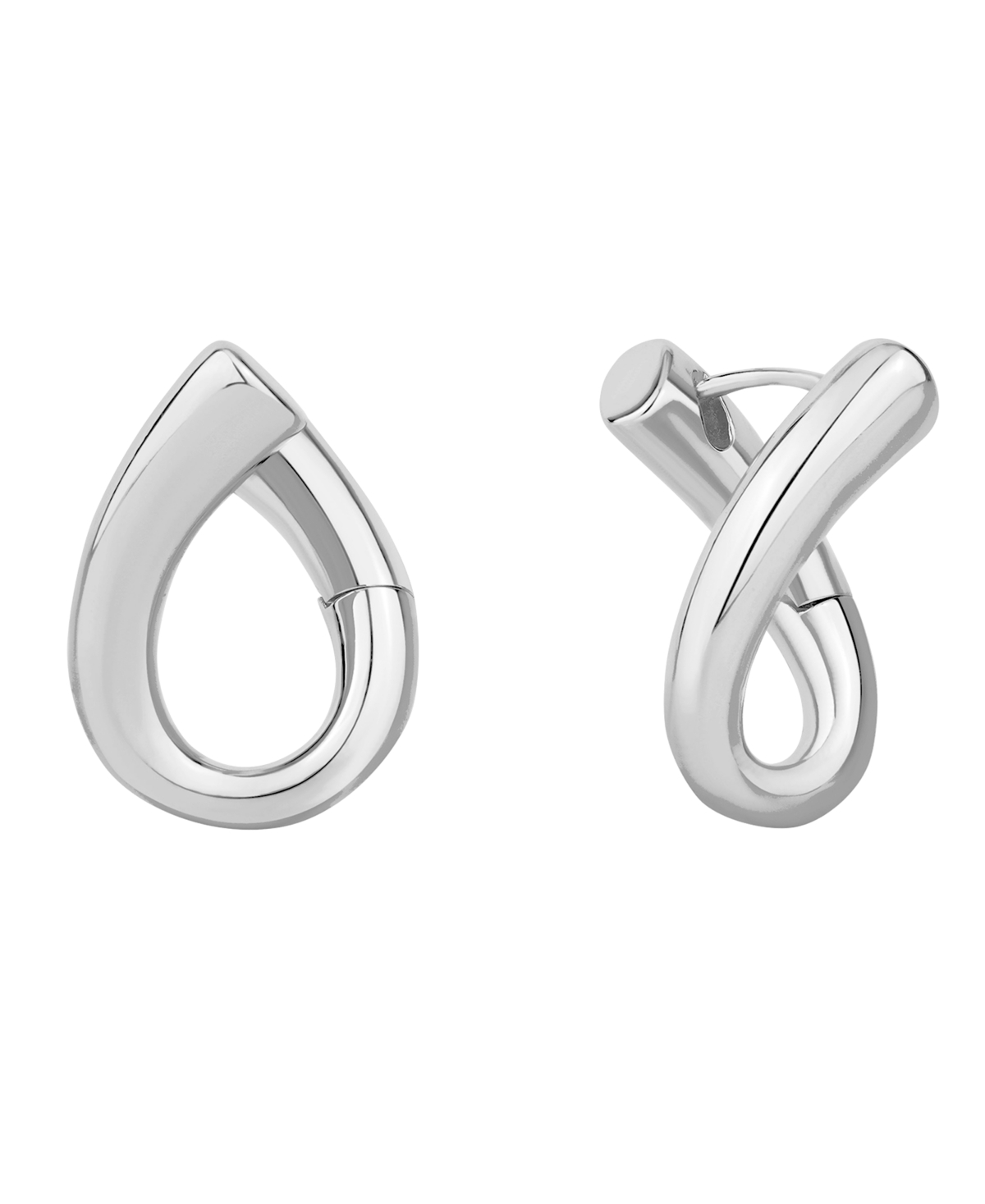 Silver and Gold Hinged Twist Hoop Earrings - Gold
