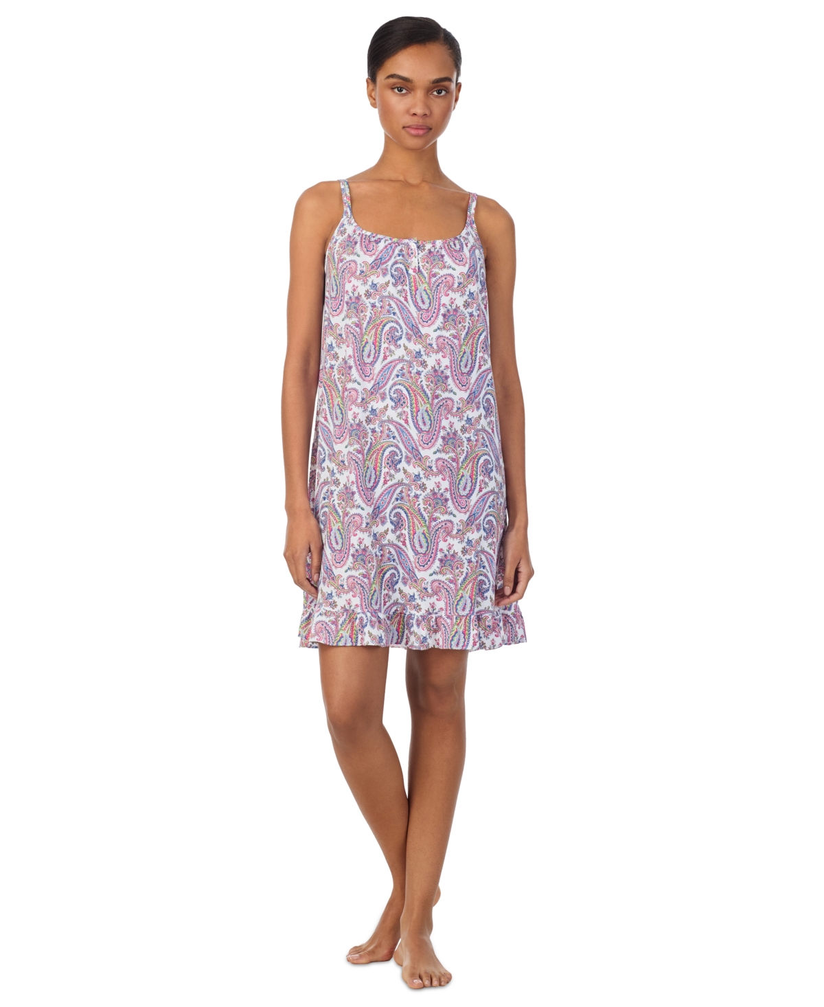 Shop Ralph Lauren Women's Printed Double-strap Nightgown In Paisley