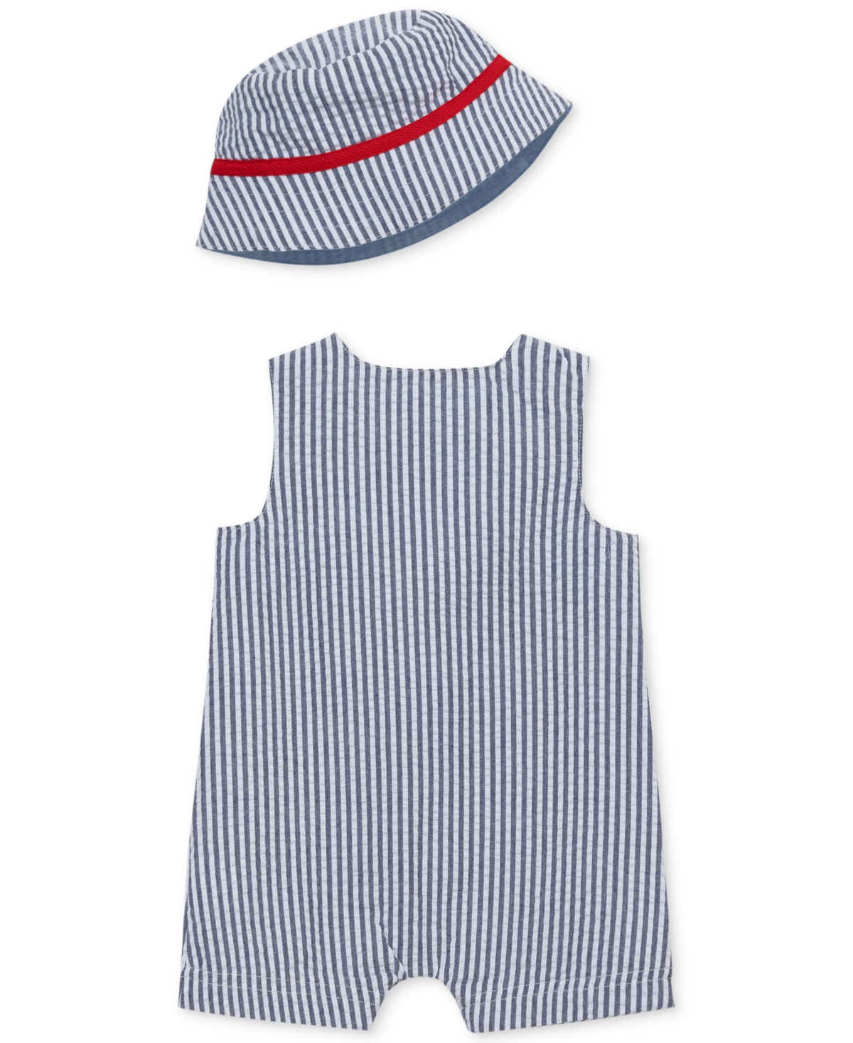 Shop Little Me Baby Boys 2-pc. Cotton Sunsuit & Bucket Hat Set