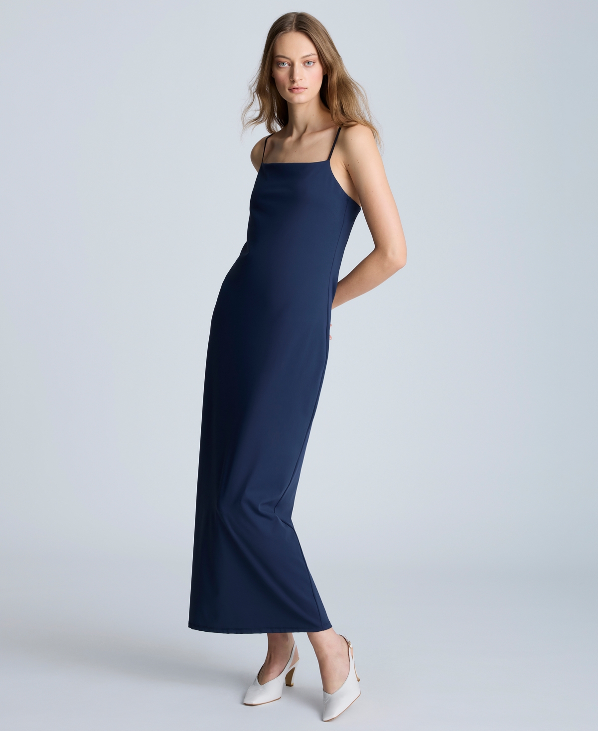 Women's Athletic Stretch Slip Maxi Dress - Dark Navy