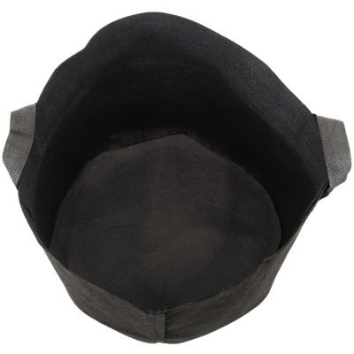 Garden Grow Bag with Handles Nonwoven Polypropylene Fabric, Black, 10pc