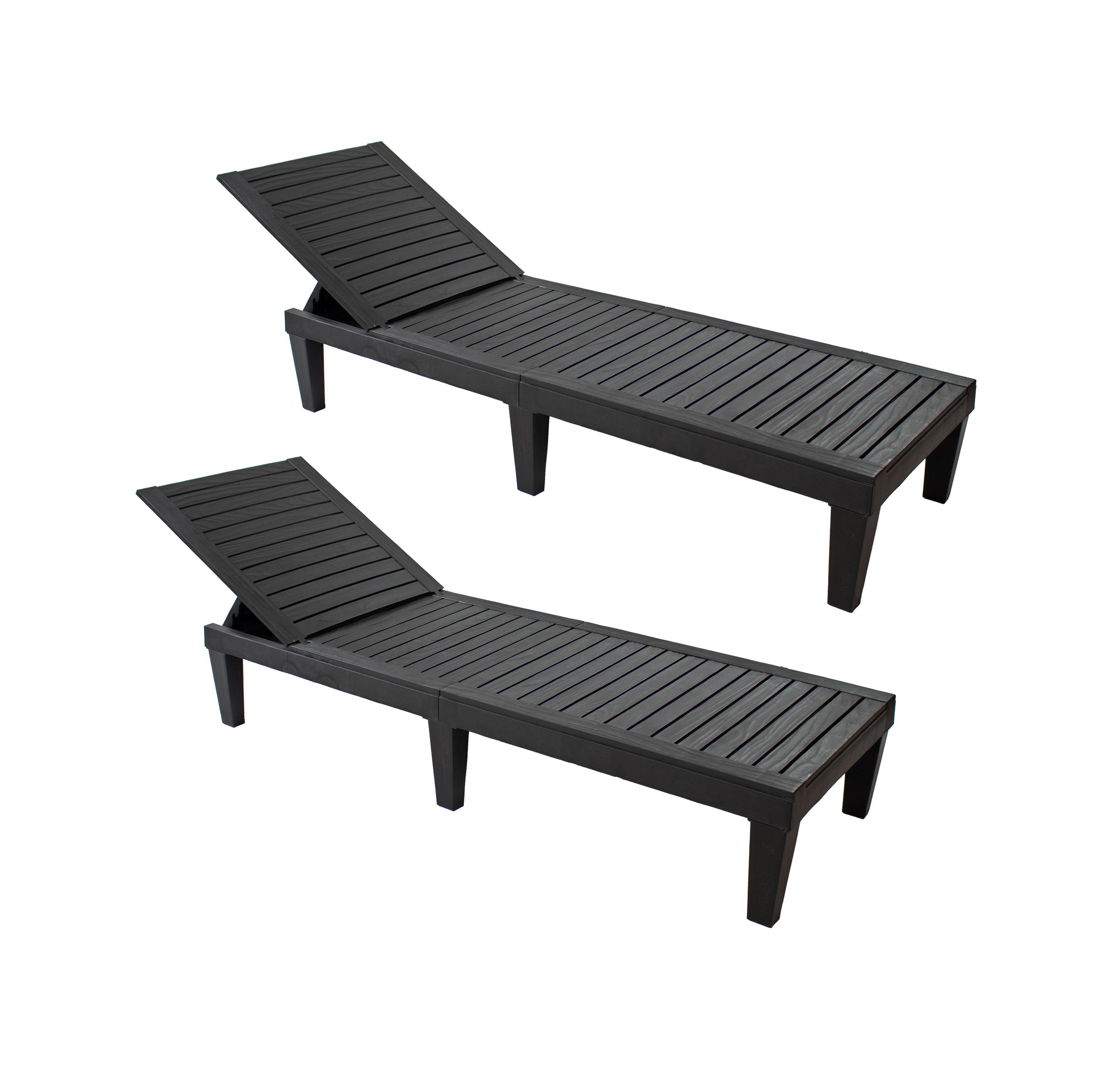 5-Position Adjustable Sun Lounger Polypropylene Resin