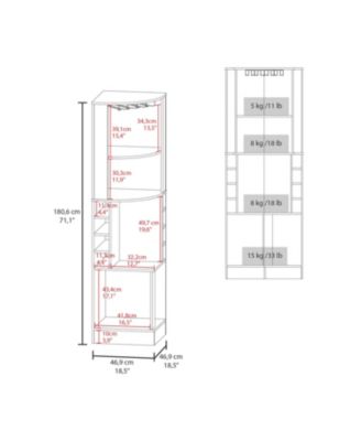 Page Corner Bar Cabinet with Wine Storage and Glass Rack, White