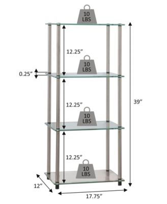 17.75" Glass Designs2Go Classic Glass 4 Tier Tower