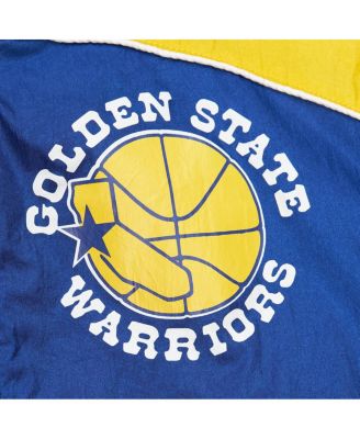 Men's Royal/Yellow Golden State Warriors Hardwood Classics Big Shot Premium Full-Zip Windbreaker Jacket