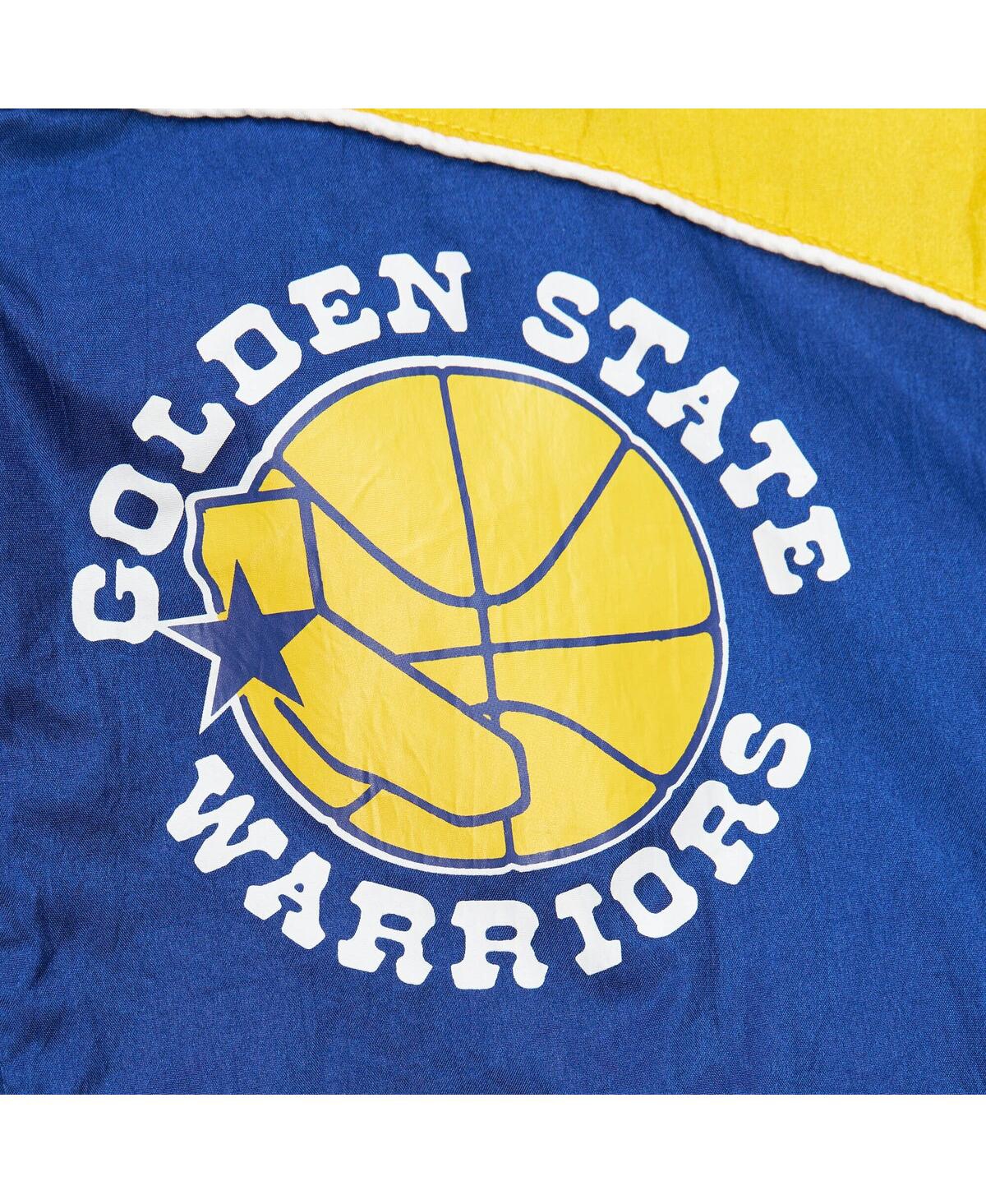 Mitchell & Ness Men's Royal/yellow Golden State Warriors Hardwood Classics Big Shot Premium Full-zip Windbreaker Jac In Royal,yellow