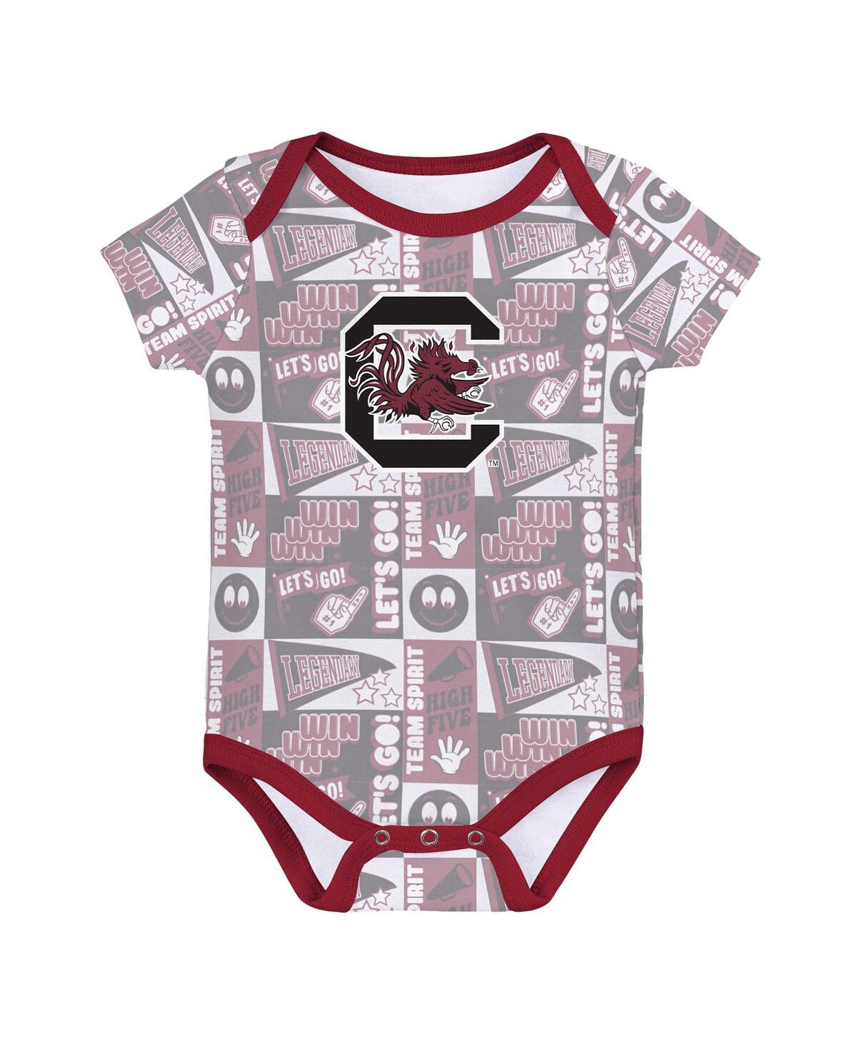 Outerstuff Newborn Garnet South Carolina Gamecocks Sunday Comics 3-pack Bodysuit Set In Garnet