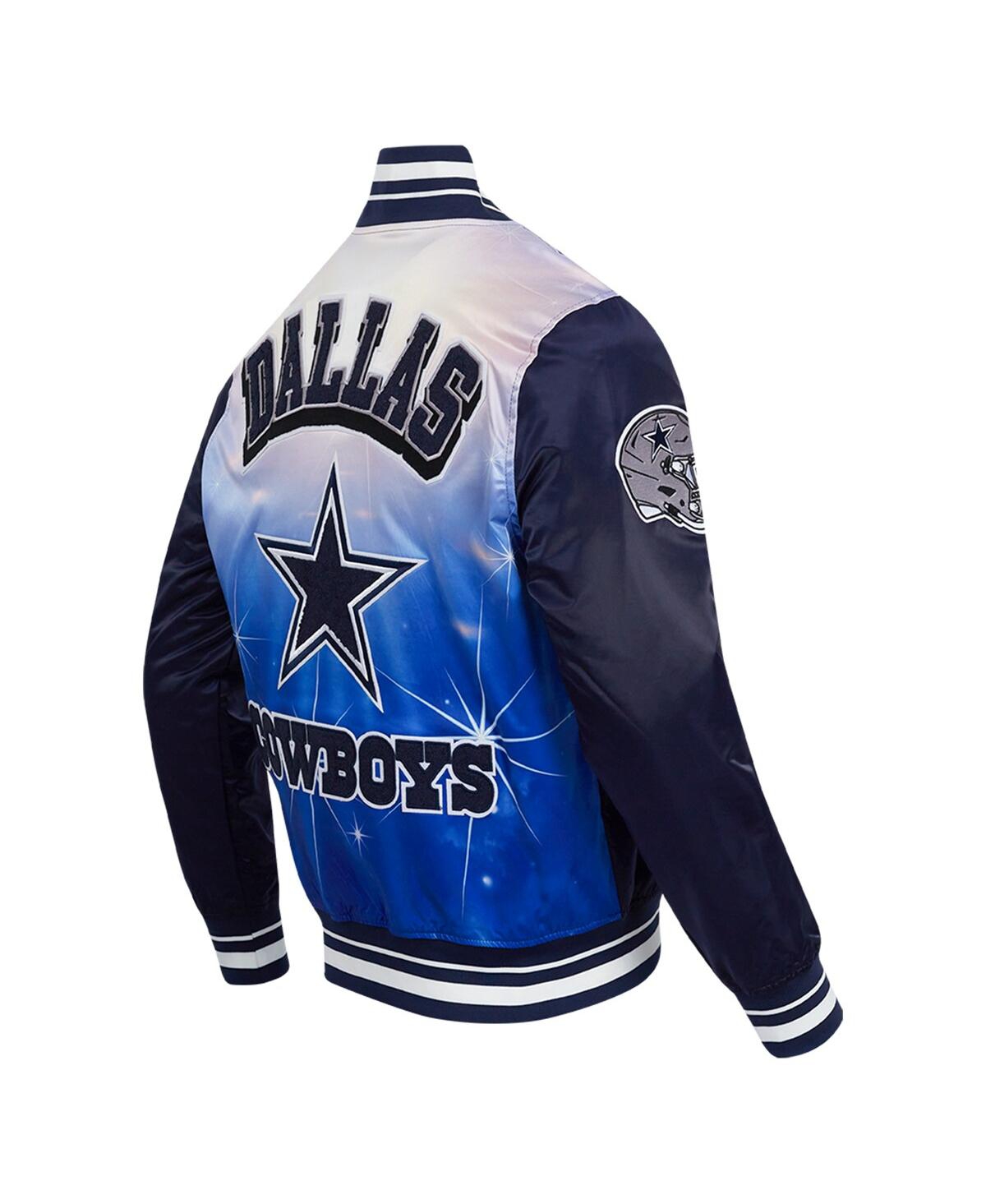 Pro Standard Men's Navy Dallas Cowboys Sublimated Satin Full-snap Jacket In Navy