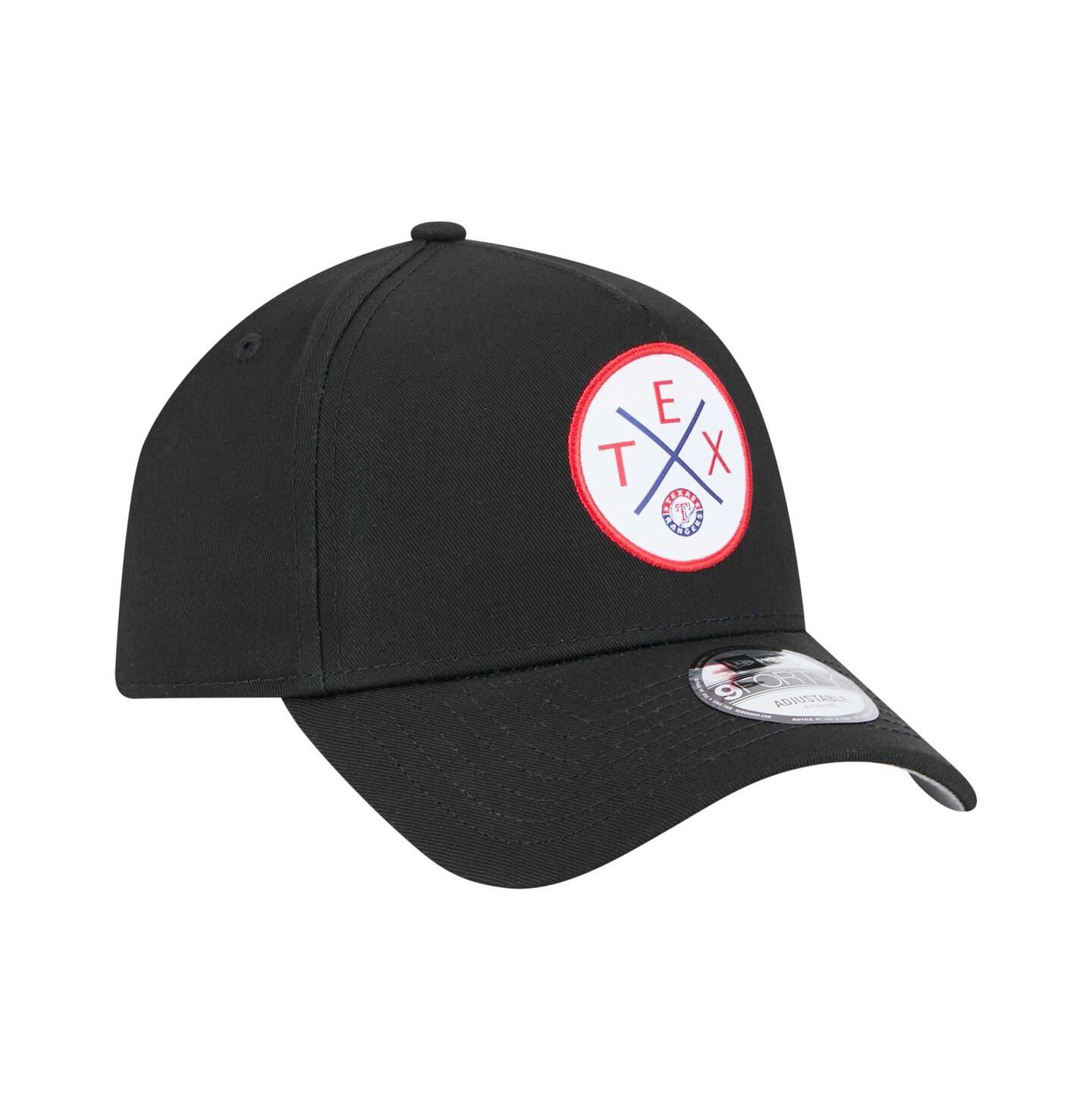 Мужская кепка New Era Black Texas Rangers 9FORTY A-Frame Adjustable Hat — фото 4