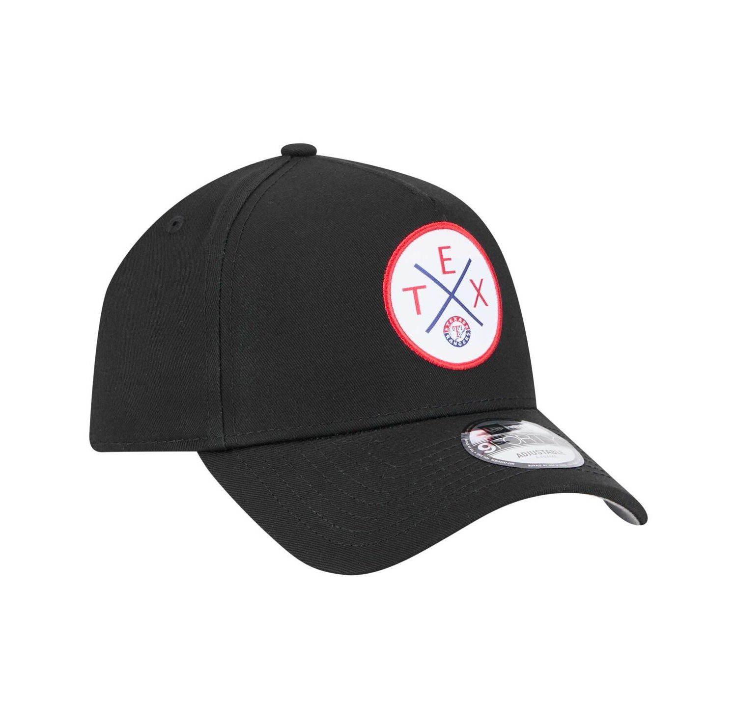 Men's Black Texas Rangers 9FORTY A-Frame Adjustable Hat