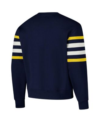 Men's Navy Michigan Wolverines Coaches Collection Pullover Sweatshirt