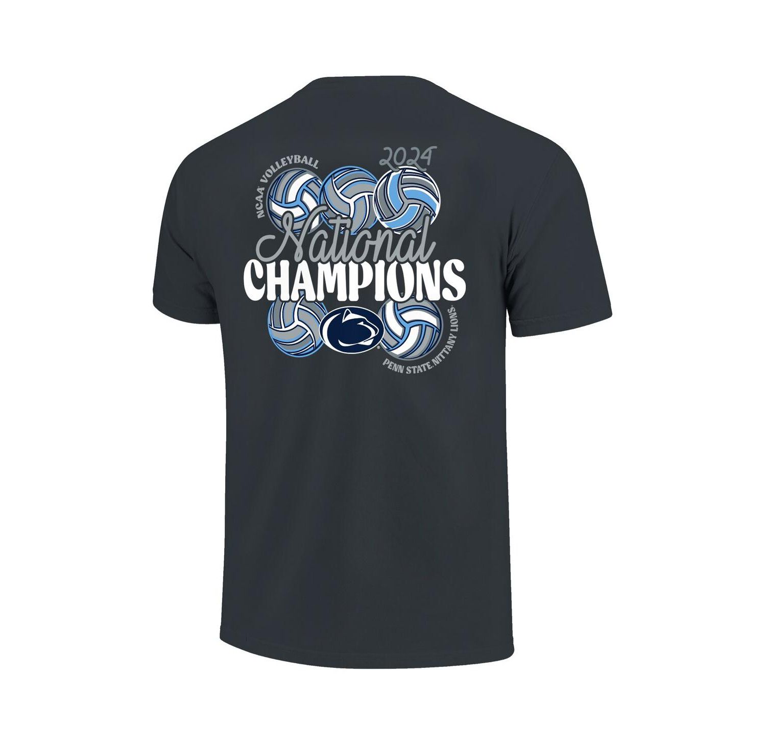 Men's Denim Penn State Nittany Lions 2024 NCAA Women's Volleyball National Champions Stacked Comfort Colors T-Shirt