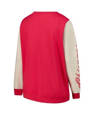 Women's Red Chicago Bulls Plus Size Oversized Rise Andie Pullover Sweatshirt