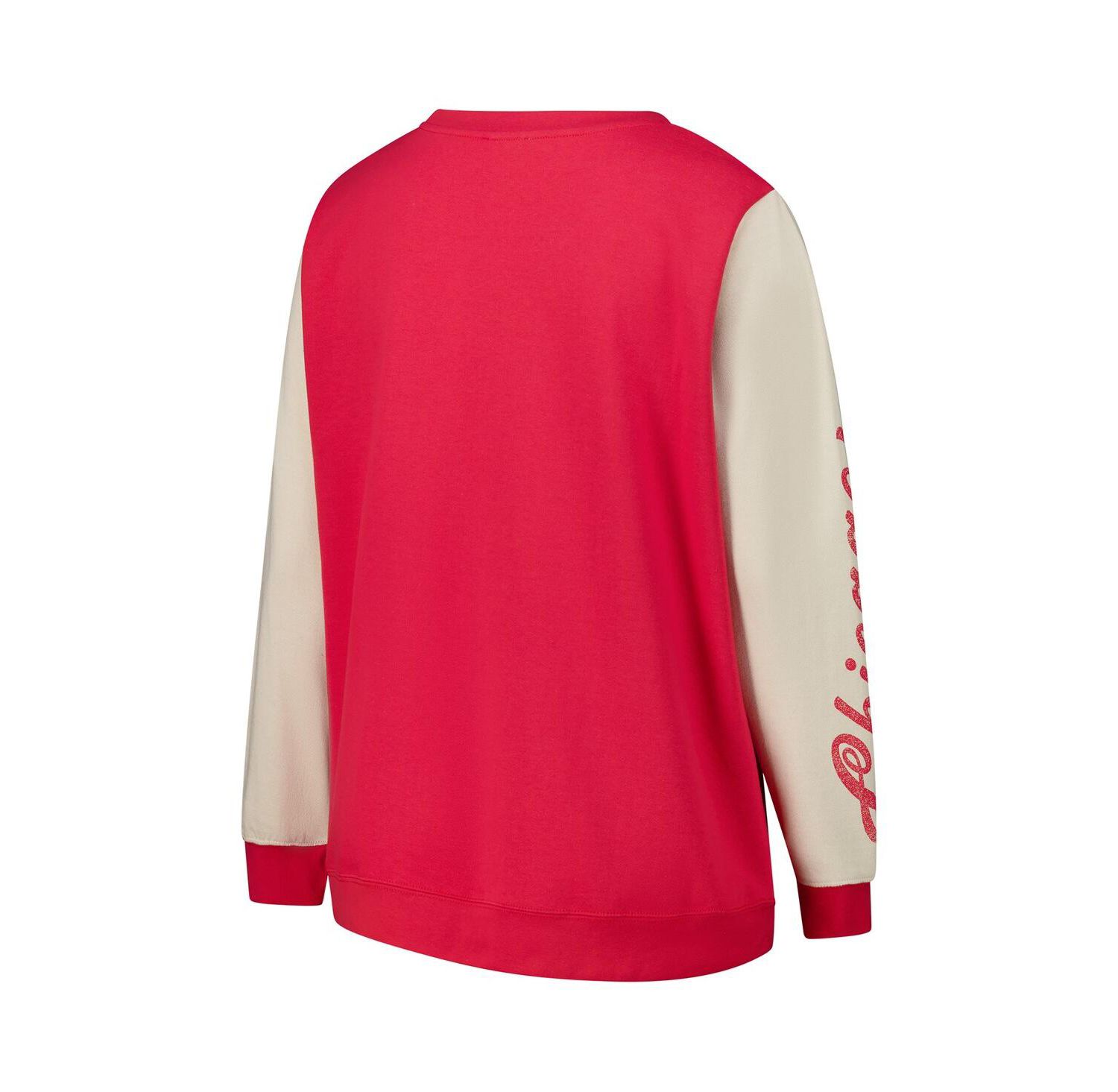 Women's Red Chicago Bulls Plus Size Oversized Rise Andie Pullover Sweatshirt