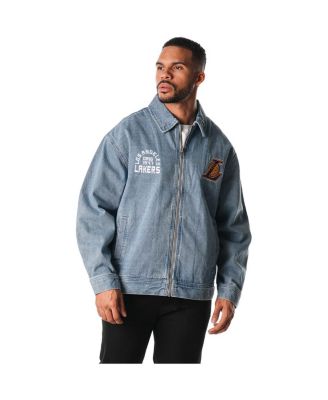 Men's and Women's Blue Los Angeles Lakers Coaches Full-Zip Denim Jacket