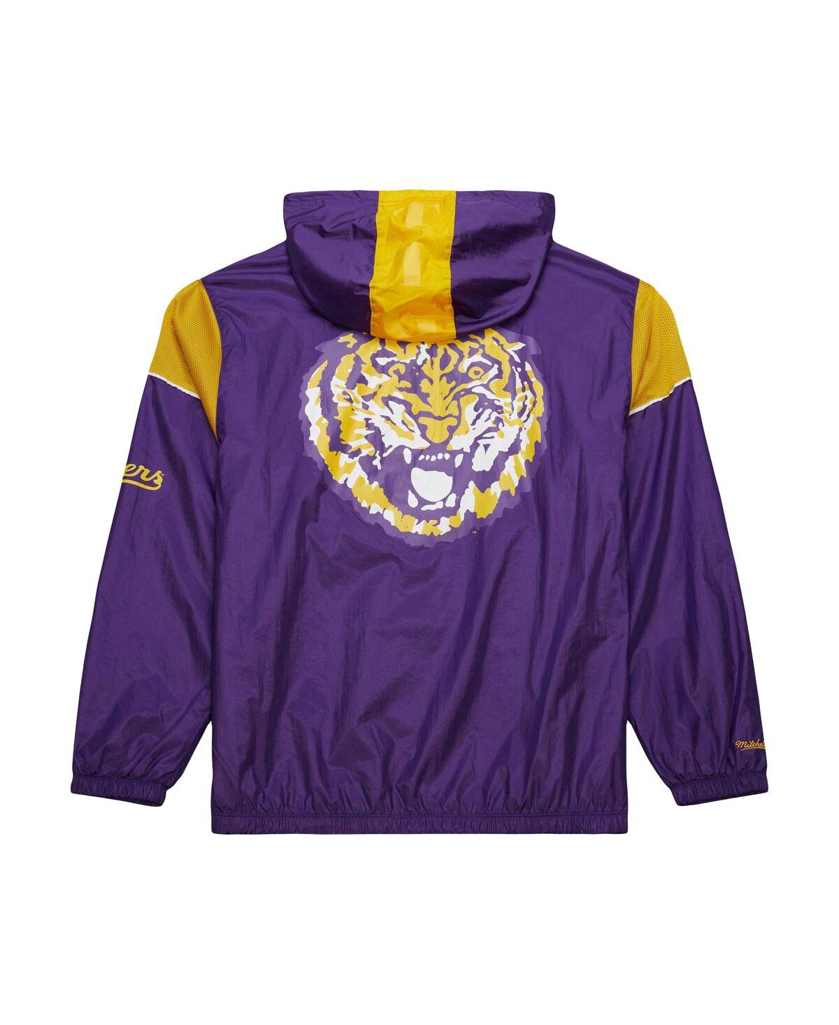 Mitchell & Ness Men's Purple Lsu Tigers Anorak Vintage Logo Half-Zip Hoodie Jacket