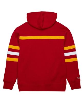 Men's Red Kansas City Chiefs Vintage Logo Head Coach Fleece Pullover Hoodie