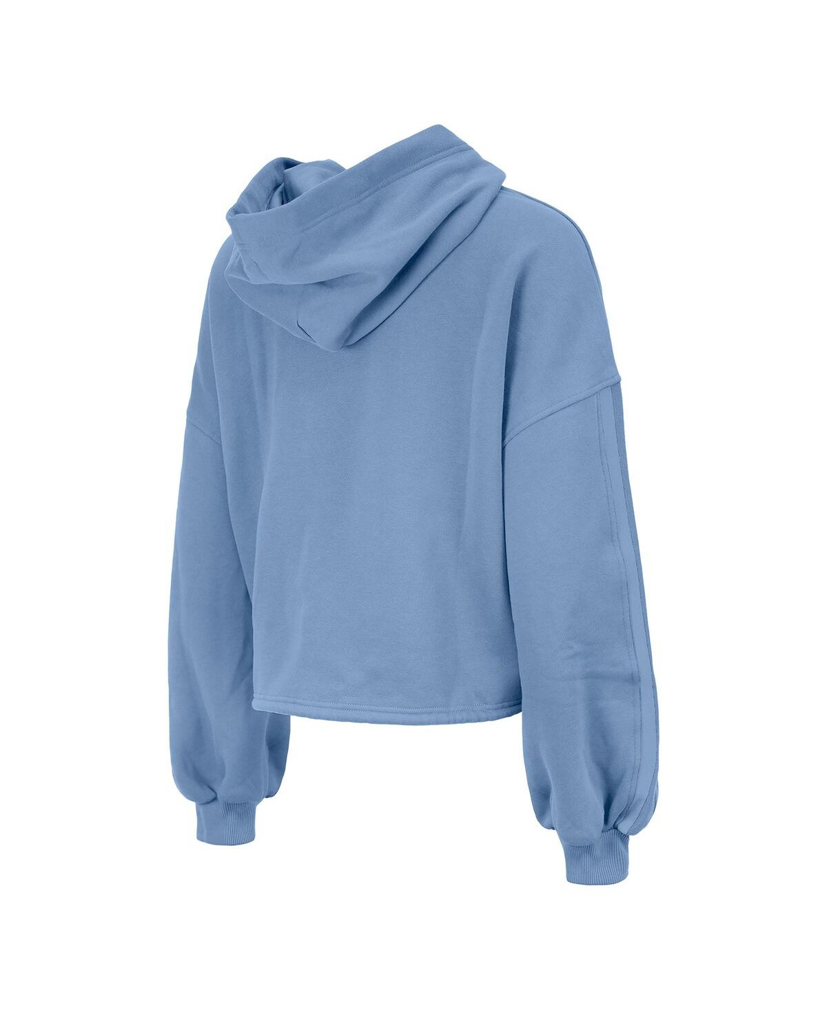NEW ERA WOMEN'S LIGHT BLUE SAN ANTONIO SPURS 2024/25 CITY EDITION CROPPED PULLOVER HOODIE 