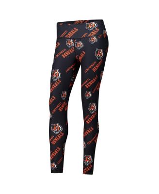 Women's Black Cincinnati Bengals Breakthrough Allover Print Knit Sleep Leggings