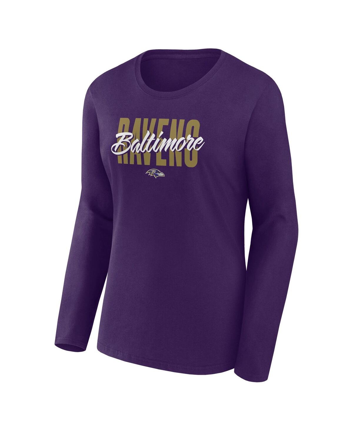 FANATICS WOMEN'S PURPLE BALTIMORE RAVENS LONG SLEEVE SCOOP NECK T-SHIRT 