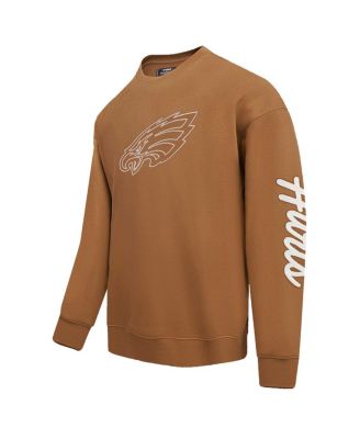 Men's Brown Jalen Hurts Philadelphia Eagles Pullover Crewneck Sweatshirt