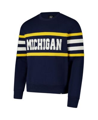 Men's Navy Michigan Wolverines Coaches Collection Pullover Sweatshirt