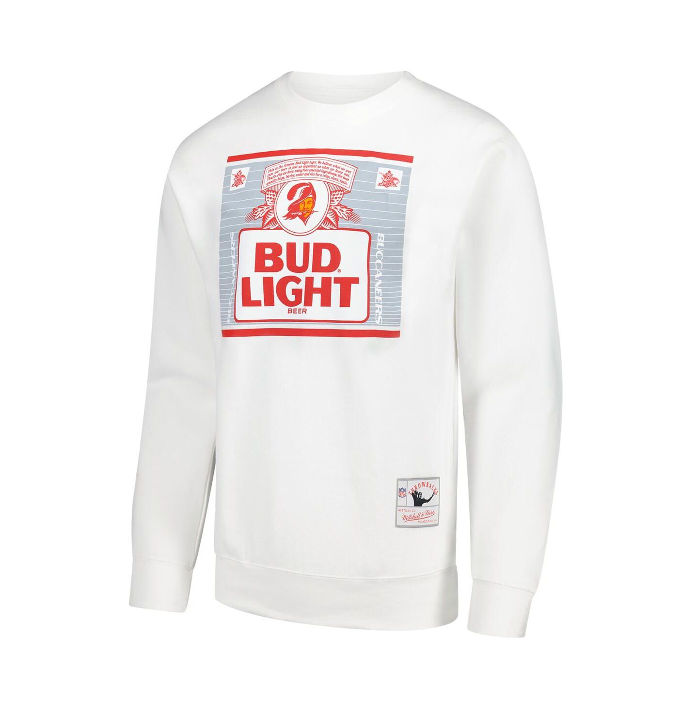 Мужская толстовка Mitchell & Ness x Bud Light White Tampa Bay Buccaneers The Crest Pullover — фото 3