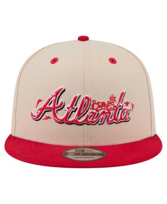 Men's Cream/Red Atlanta Braves Team Art 9FIFTY Snapback Hat