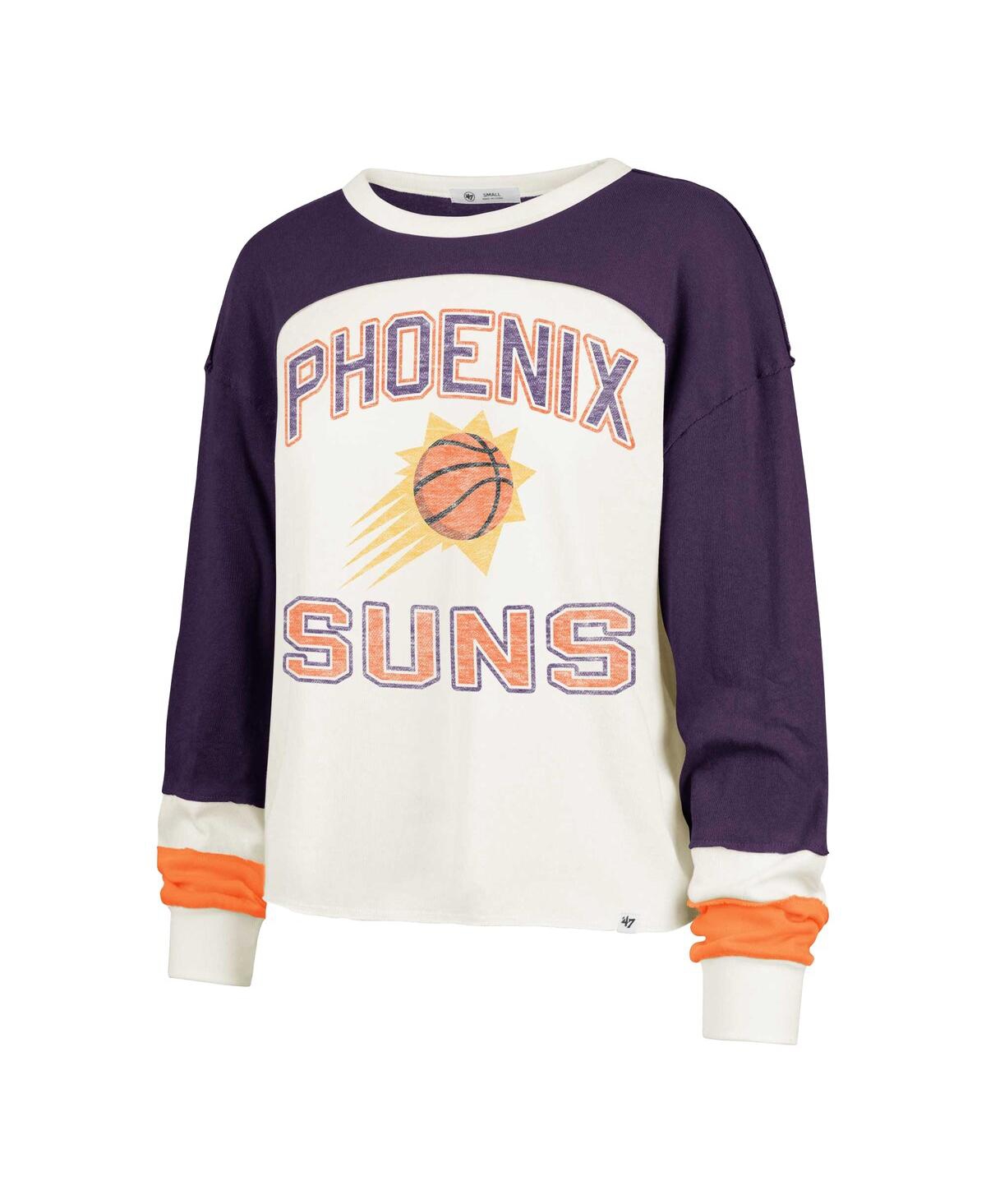 47 BRAND WOMEN'S CREAM PHOENIX SUNS CURVE RAGLAN LONG SLEEVE T-SHIRT 