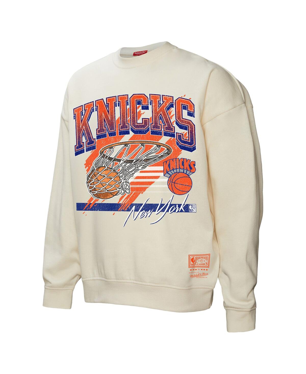 Mitchell & Ness Women's Cream New York Knicks Brush Bucket Pullover Sweatshirt In Cream