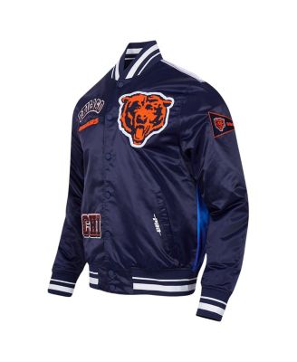 Men's Navy Chicago Bears Sublimated Satin Full-Snap Jacket