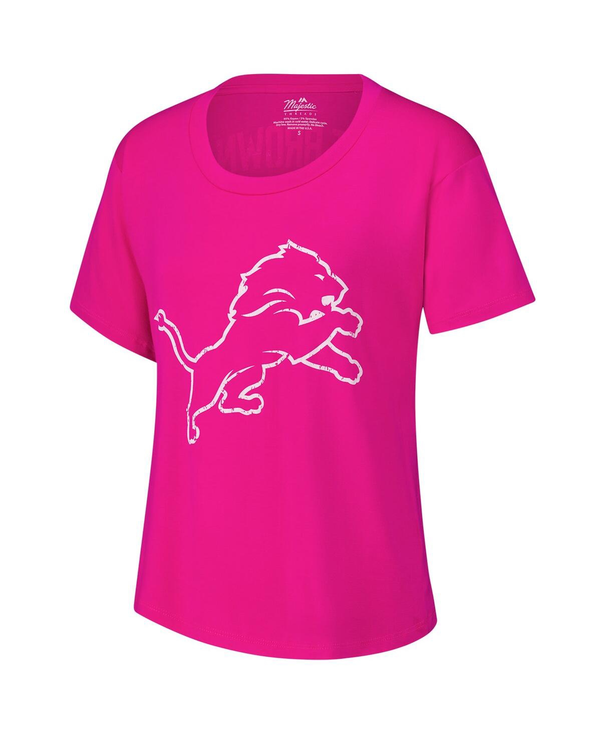 MAJESTIC WOMEN'S AMON-RA ST. BROWN PINK DETROIT LIONS NAME NUMBER T-SHIRT 