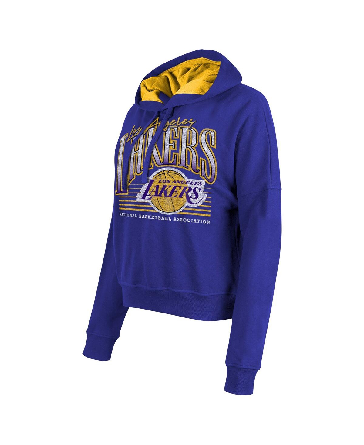 NEW ERA WOMEN'S PURPLE LOS ANGELES LAKERS BOXY PULLOVER HOODIE 