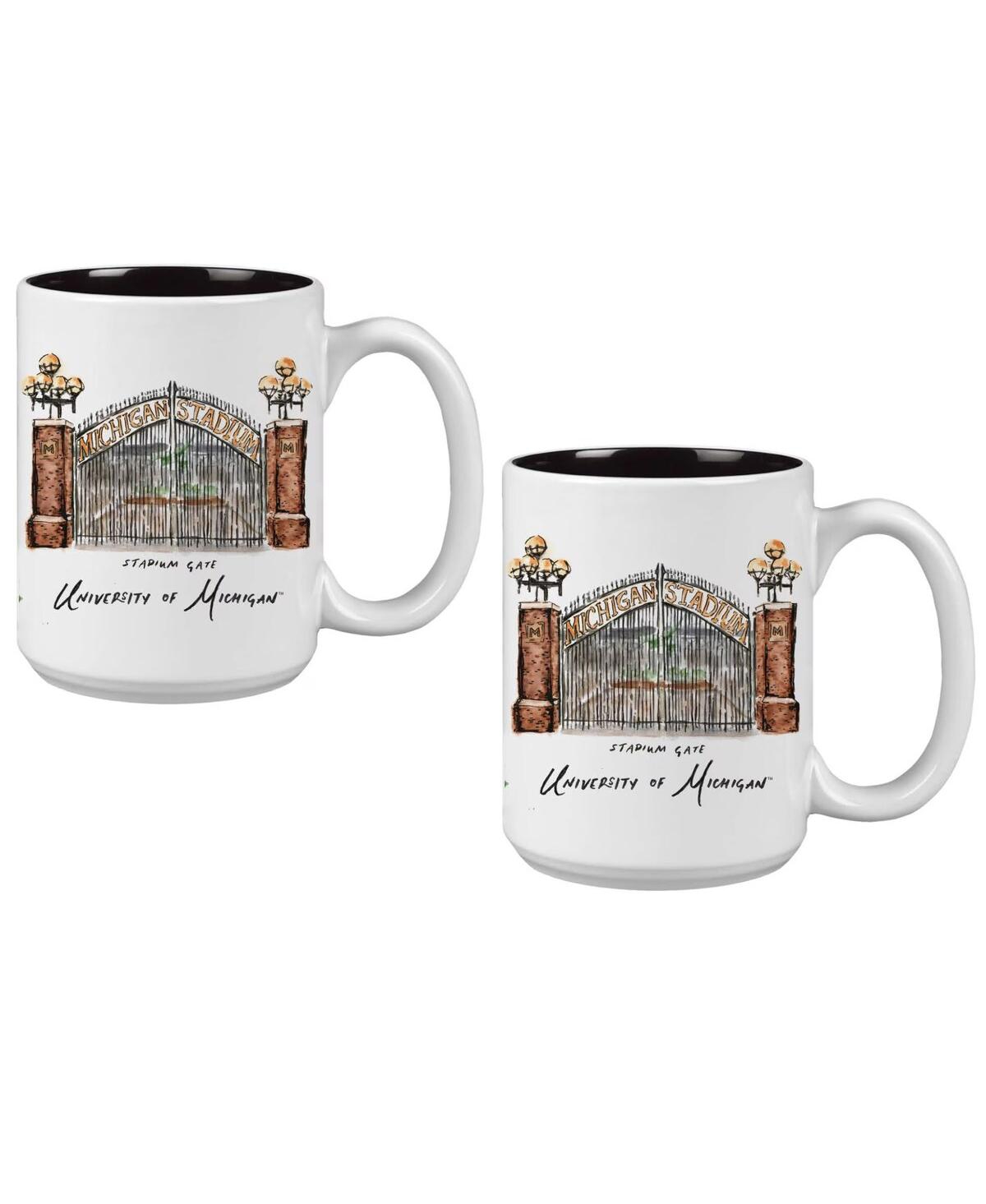 Indigo Falls Michigan Wolverines 2-pack 15oz. Laura Wilcox University Mug Set In No Color