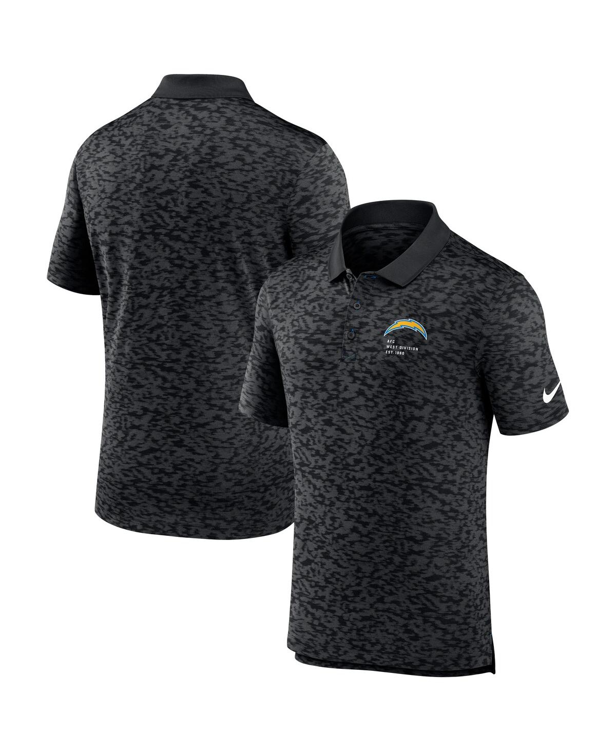 Nike Men's Black Los Angeles Chargers Pique Fashion Performance Polo - Black
