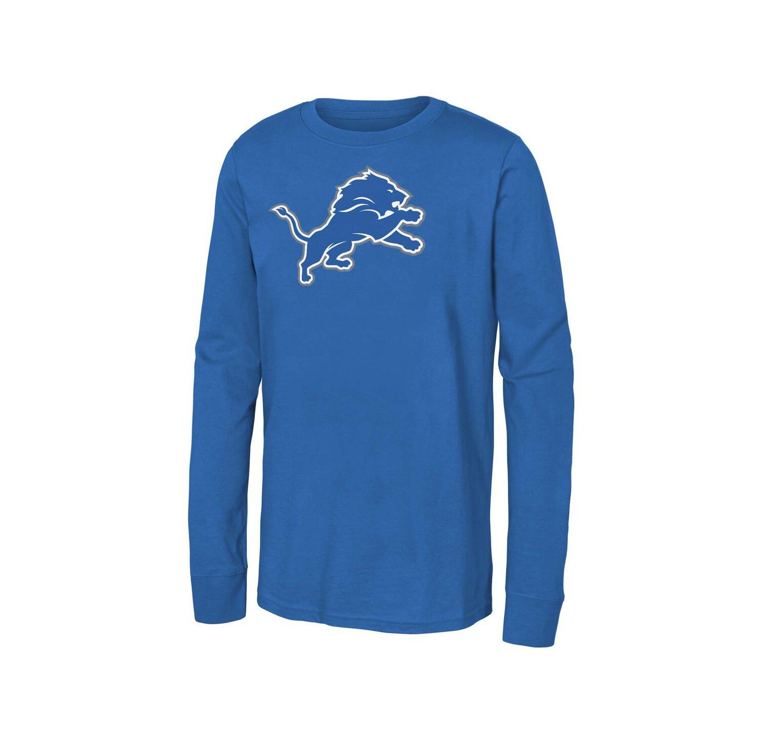 Big Boys and Girls Blue Detroit Lions Primary Logo Long Sleeve T-Shirt
