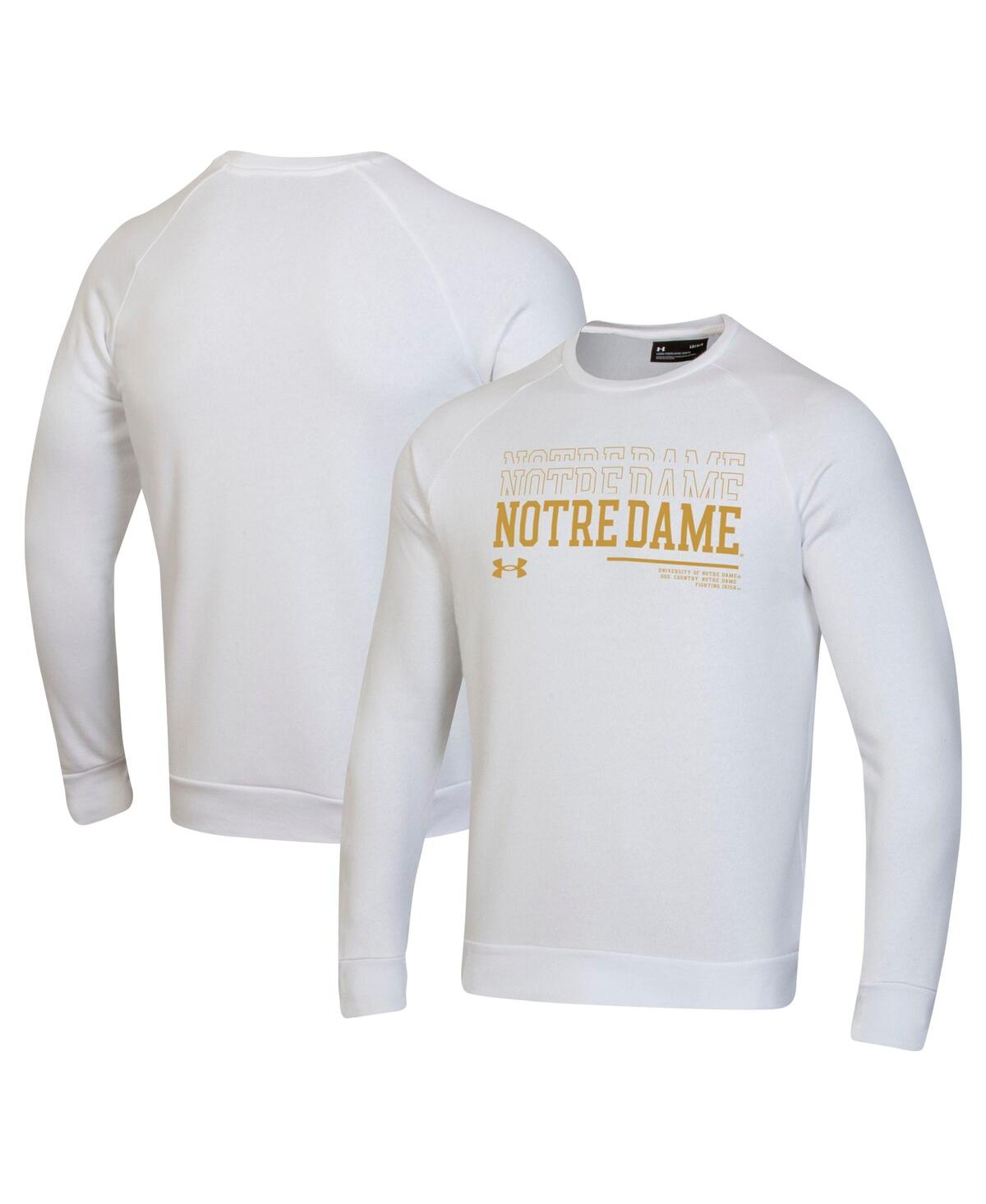 Men's White Notre Dame Fighting Irish 2024/25 Sideline Wordmark Rival Raglan Pullover Sweatshirt - White