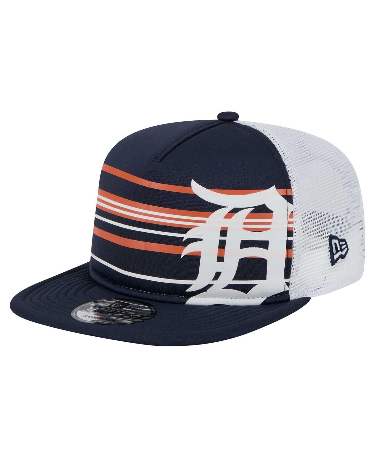 NEW ERA MEN'S NAVY DETROIT TIGERS 9FIFTY A-FRAME TRUCKER SNAPBACK HAT 
