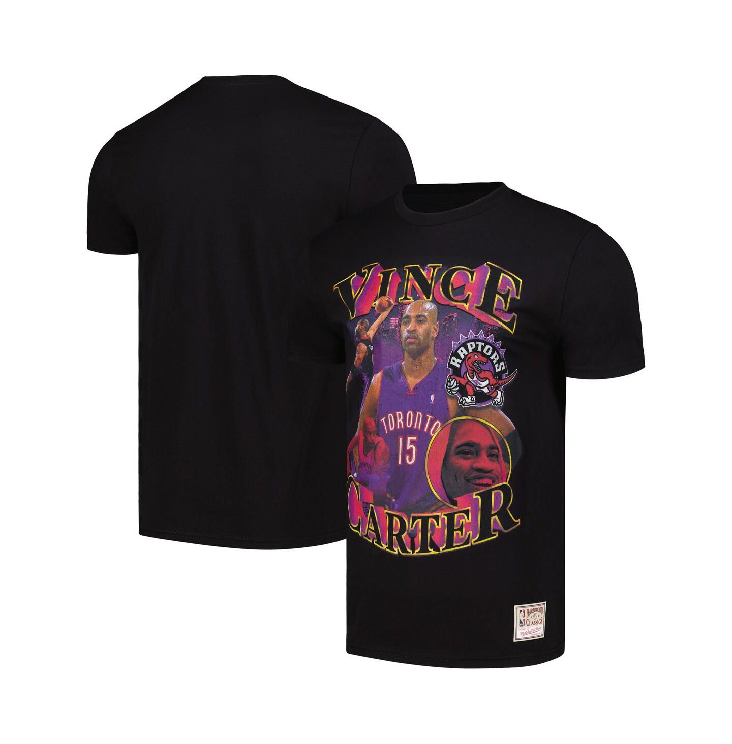 Мужская футболка Mitchell & Ness Vince Carter Black Toronto Raptors Hardwood Classics Collage — фото 1