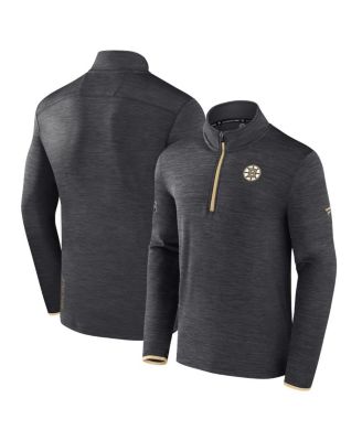 Fanatics - Men's  Heather Charcoal Boston Bruins Authentic Pro Quarter-Zip Pullover Top