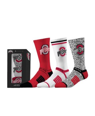 Strideline - Men's and Women's Stride line White Ohio State Buckeyes Premium Knit Crew Socks Three-Pack