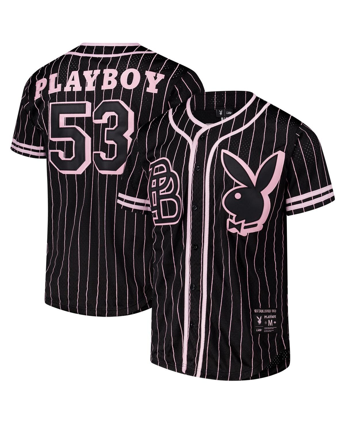 Men's Black Playboy Fashion Replica Baseball Jersey - Black