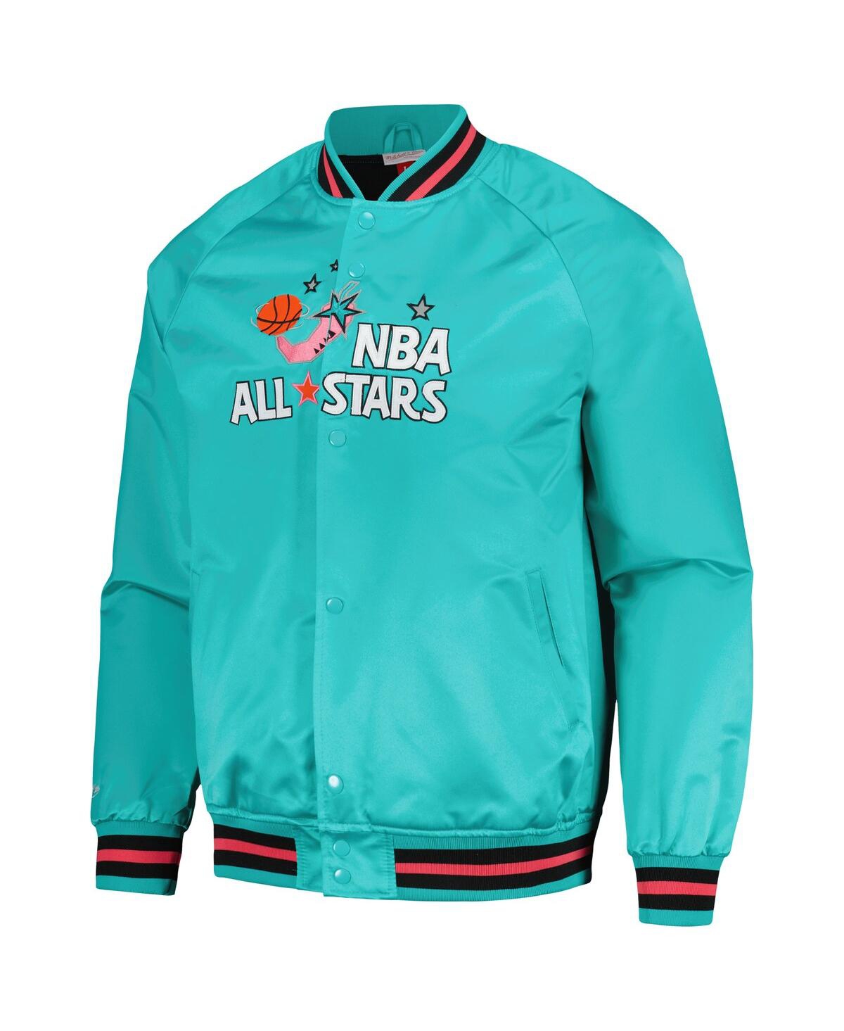 Mitchell & Ness Men's  Teal Big And Tall 1996 Nba All-star Game Hardwood Classics Satin Full-snap Jac In Teal