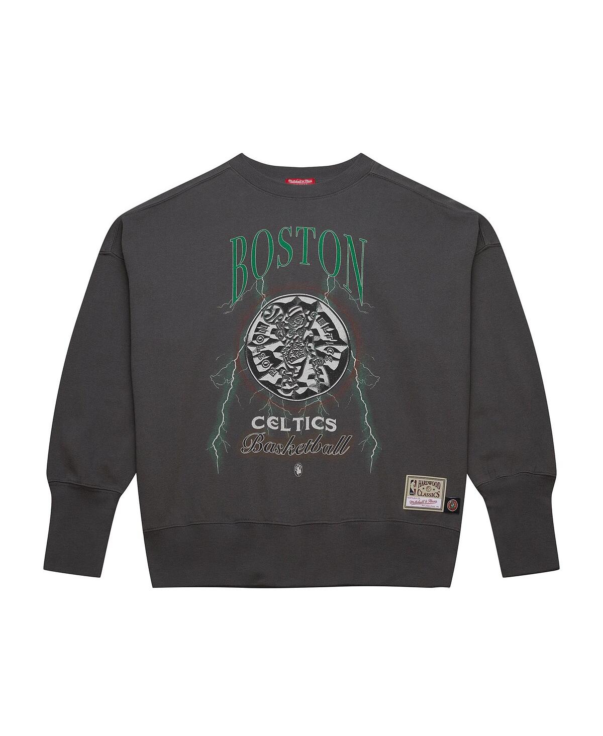 Mitchell & Ness Women's Charcoal Boston Celtics Hardwood Classics Lightweight Pullover Sweatshirt In Charcoal