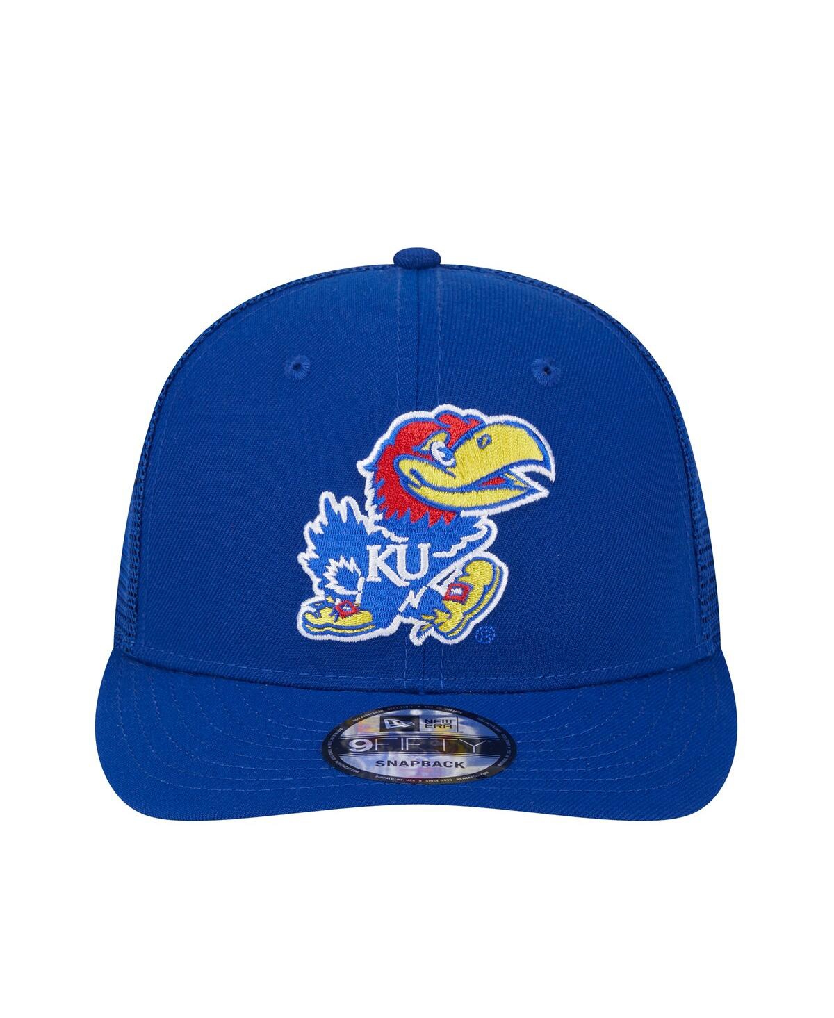 NEW ERA MEN'S ROYAL KANSAS JAYHAWKS TRUCKER 9FIFTY SNAPBACK HAT 