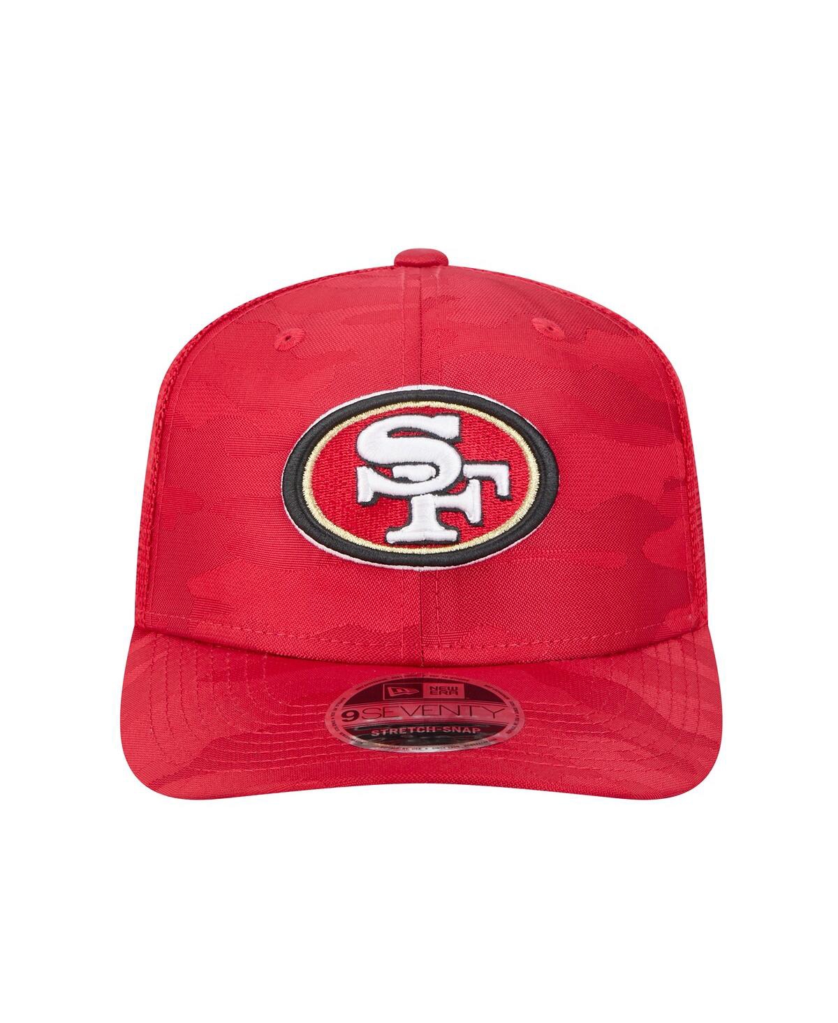 New Era Men's Scarlet San Francisco 49ers Adventure Camo Trucker 9seventy Stretch-snap Adjustable Hat In Scarlet