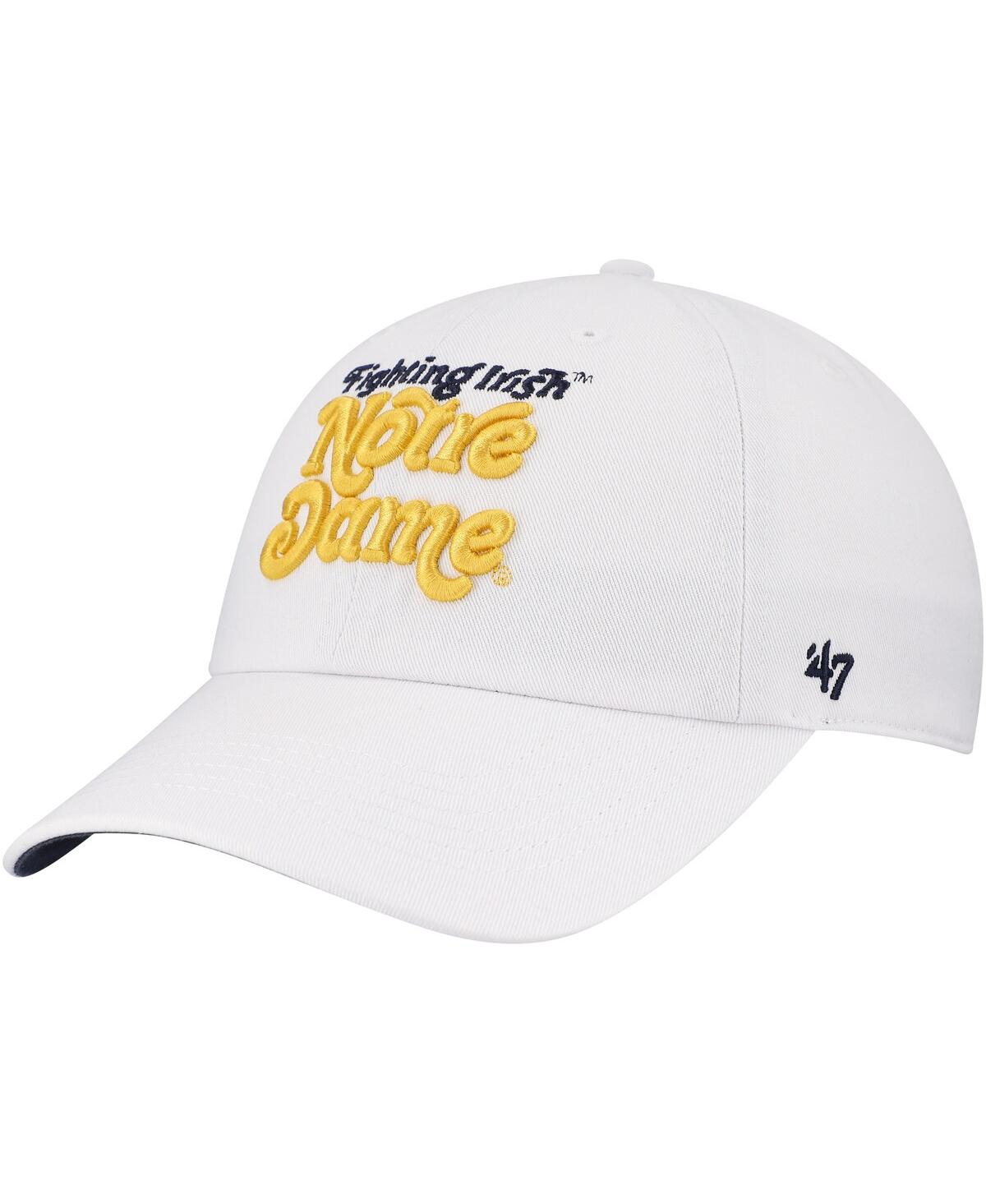 47 Brand Women's White Notre Dame Fighting Irish Pensacola Clean Up Adjustable Hat In White