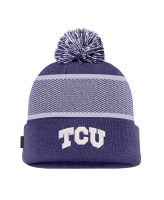 Nike - Men's Purple TCU Horned Frogs 2024 Sideline Peak Cuffed Knit Hat with Pom